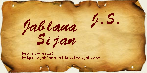 Jablana Šijan vizit kartica